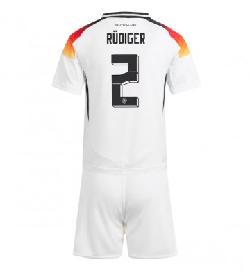 Tyskland Antonio Rudiger #2 Hemmakläder Barn EM 2024 Kortärmad (+ Korta byxor)